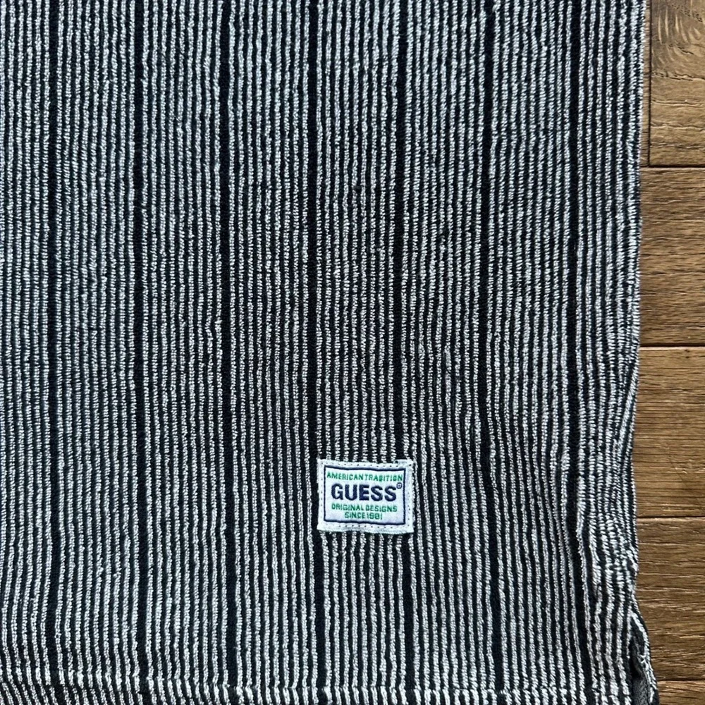 Vtg Guess Jeans American Tradition Terrycloth Stripe Tee Men Original Designs - Picture 2 of 7